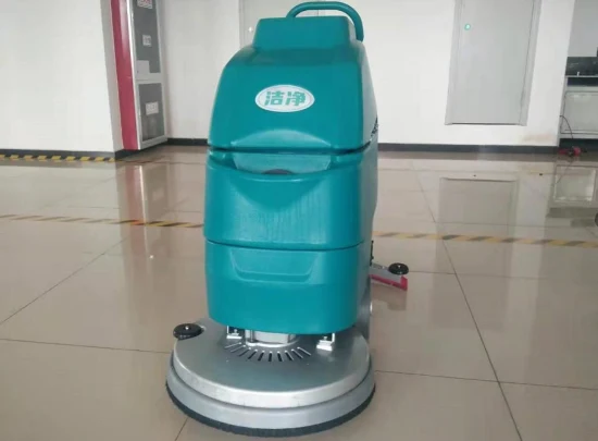 Lavadora de pisos Máquina de limpieza portátil para caminar detrás de la mano Empuje la fregadora de pisos con un solo cepillo