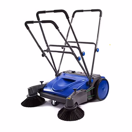 Barredora de cepillo de vacío de piso de calle mecánica de empuje manual de tipo grande para caminar detrás