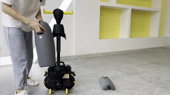 Fregadora de piso de doble cepillo Barredora de piso industrial húmeda Batería Trapeador de autolimpieza inalámbrico